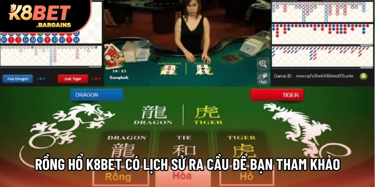 Rồng Hổ K8bet có lịch sử ra cầu để bạn tham khảo